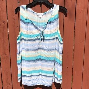 Sonoma Sleeveless Striped Tank Top Size 1X‎